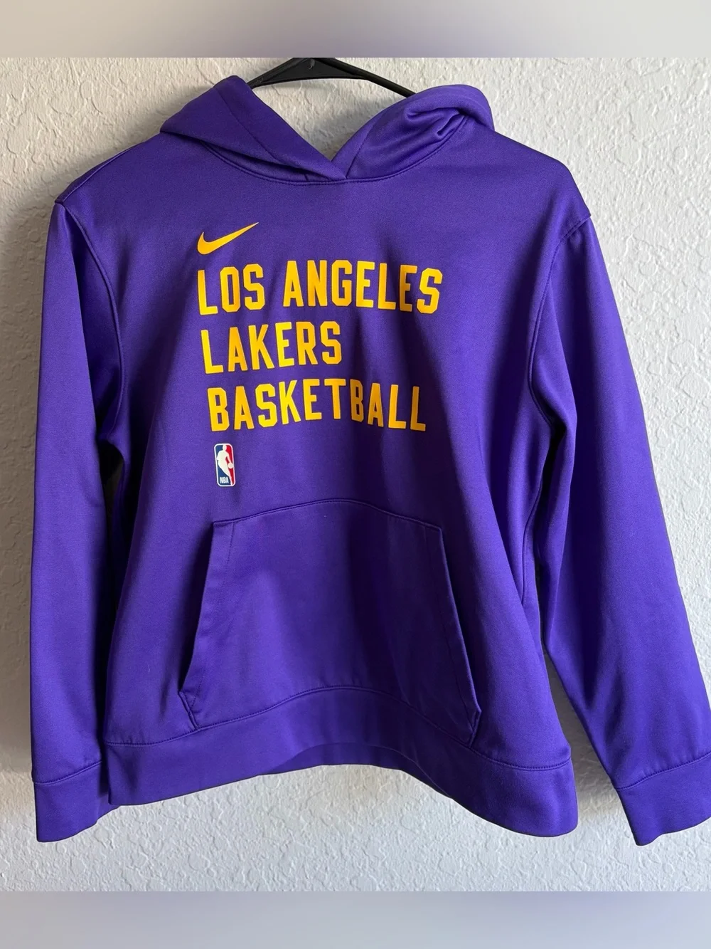 Nike Los Angeles Lakers Team Issued Game Hoodie Warmup Youth Medium NBA Flawless